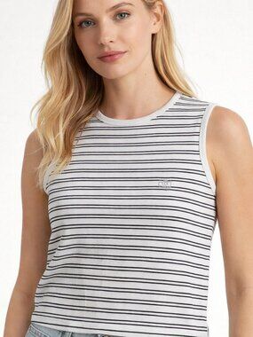 Lauren Ralph Lauren White Tank with Black Stripes
